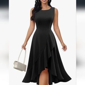 Dresstells Elegant Black High Low Cocktail Dress